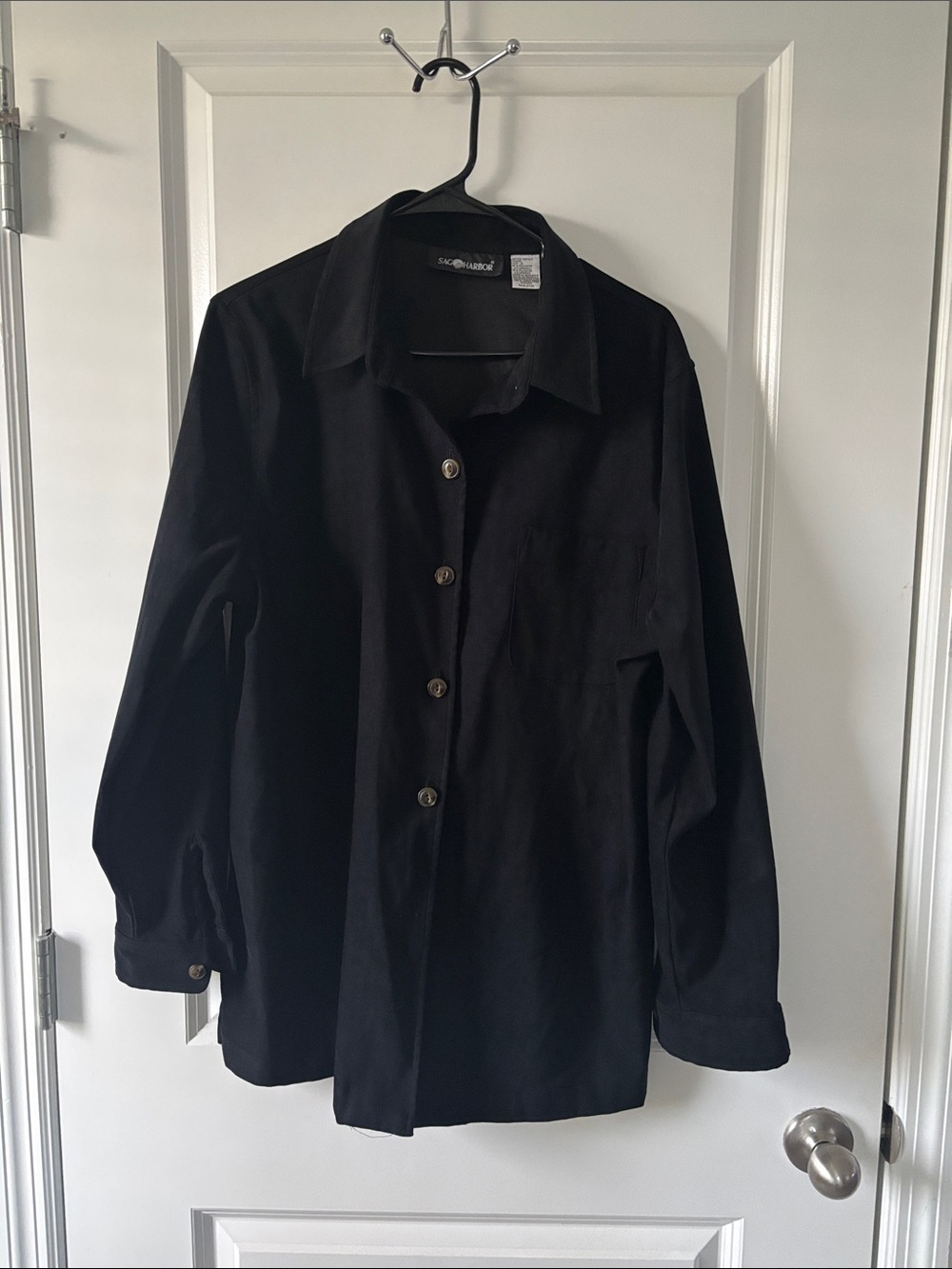 Sag Harbor Black Button-Down Shirt